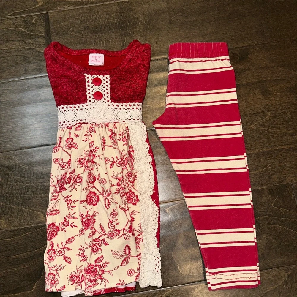 Molly & Millie Set Coordinated Top and Bottom Set Toddler Girl Size 2T